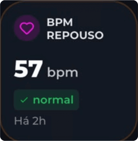 BPM Repouso: 57 bpm — normal